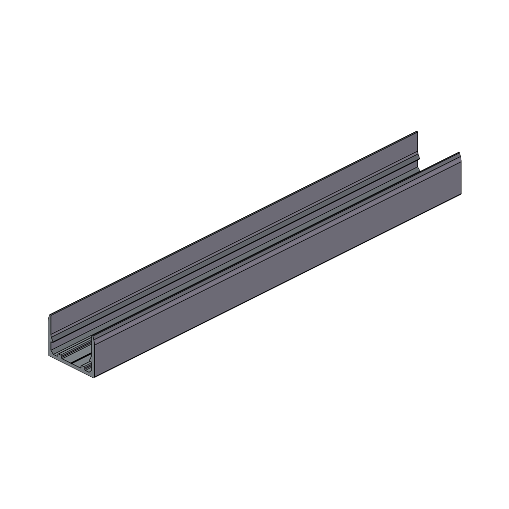Anodized aluminium channel + Clip (L=1m)11256